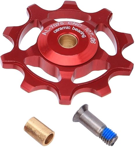 Amazon Co Jp 自転車ディレイラープーリー バイクリアディレイラープーリー ポジティブ 038 負の歯マウンテンロード自転車用セラミックベアリングガイドプーリーホイールアクセサリー 10t ホーム キッチン