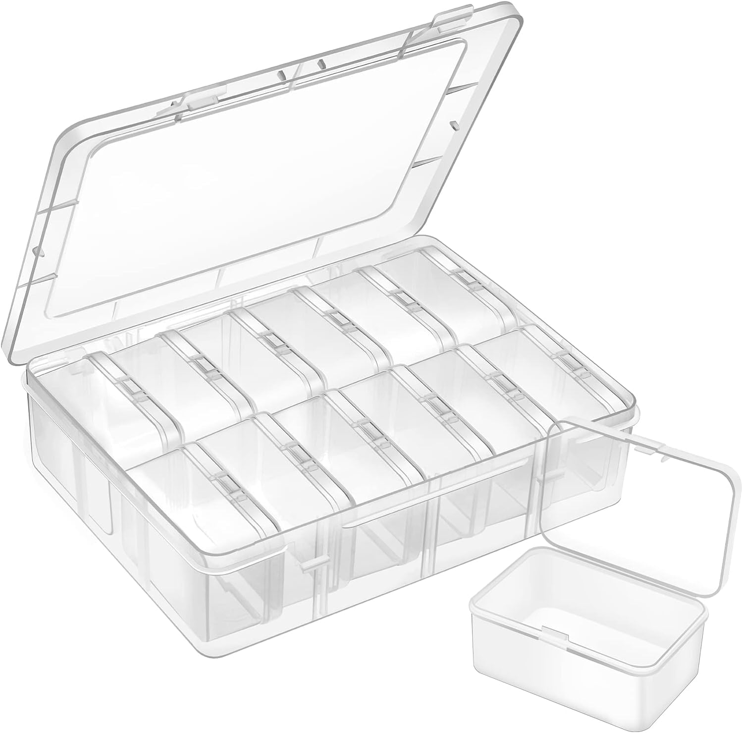 Gbivbe Small Clear Plastic Storage Containers Box with Lids, 39 Pcs Beads Storage Organizer Containers Box for Earplug, DIY Art Craft, Jewellery and More Small Items