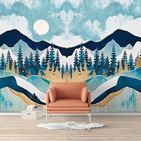 Wall Mural Nordic Style Nature Landscape Removable Wallpaper Wall Sticker for Bedroom Living Room - 66x96 inches