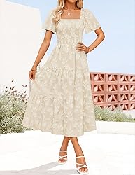 ZESICA Women's Summer Boho Floral Midi Dresses 2025