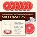 Red Set Christmas Trivetrunner+Coasters :Decorative Trivet and Kitchen Table Runners Handles Heat Up to 300F, Anti Slip, Hand Washable, and Convenient for Hot Dishes and Pots (Red+Coasters)