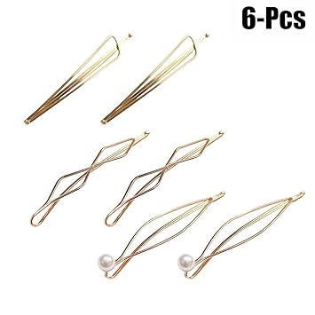 Zoylink 6pcs Hair Clips Barrette Pin Vintage Geometric Shape With