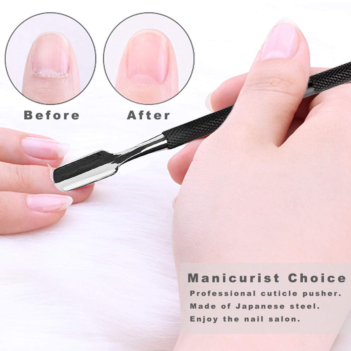 Cuticle Pusher and Cutter, Cuticle Trimmer with Cuticle Pusher, Nippers Nail Cuticle Pusher Set Stainless Steel, Cuticle Nippers Cutter, Nail Cuticle Trimmer, Manicure Tools Kit - Double Spring: Beauty