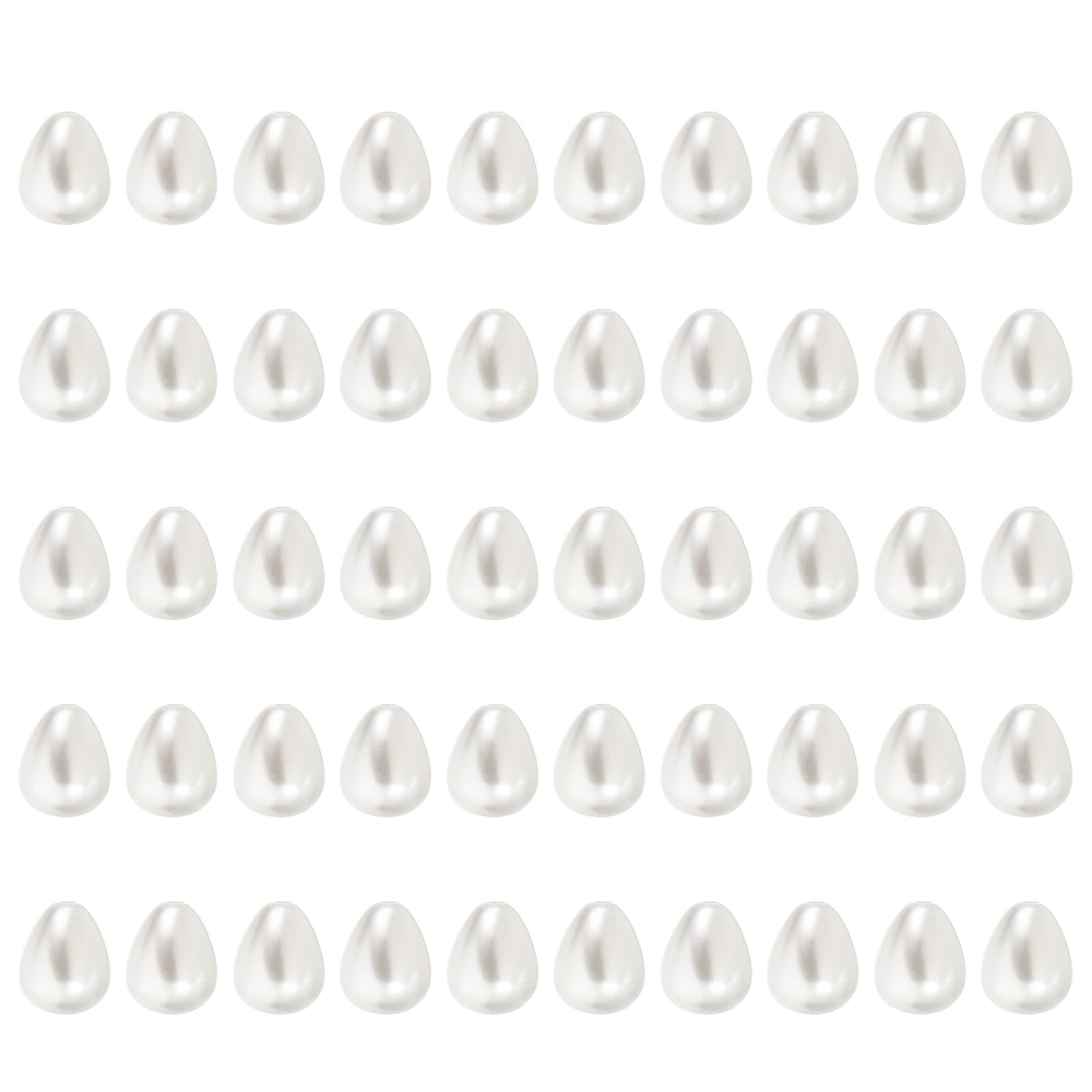 PATIKIL 7x5mm Pearl Charm, 400Pcs Pearl Beads Teardrop Faux Pearl Pendant Charm Bulk Imitation for Jewelry Making Bracelets Earrings Necklace Wedding Decorations Dress, White