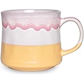 Bosmarlin Large Ceramic Coffee Mug, Big Tea Cup, 7 Colors to Choose, 21 Oz, Dishwasher and Microwave Safe, 1 PCS (Yellow)
