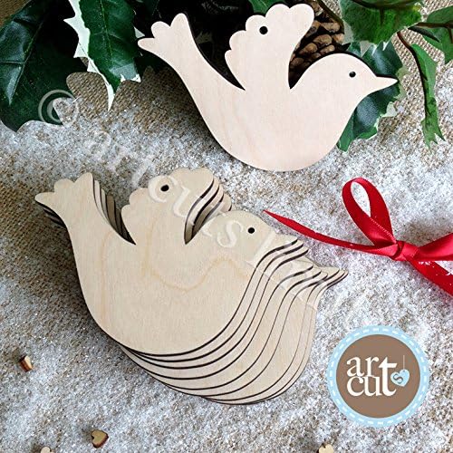 Doves With Hanging Hole.Wooden craft shapes x 10
