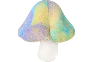 OtGalk Mushroom Shaped Throw Pillow, Teddy Fleece 3D Shaped Mushroom-Inspired Decorative Pillows, Cushion for Couch, Sofa, Bed, and Chair