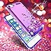 For Apple iPod Touch 7/5/6,iPod 7th/5th/6th/Generation Case W/Glass Screen Protector,Donse Glitter Liquid Quicksand Floating Shiny Sparkle Flowing Bling Diamond Luxury Case for Girls Women,Purple/Blue