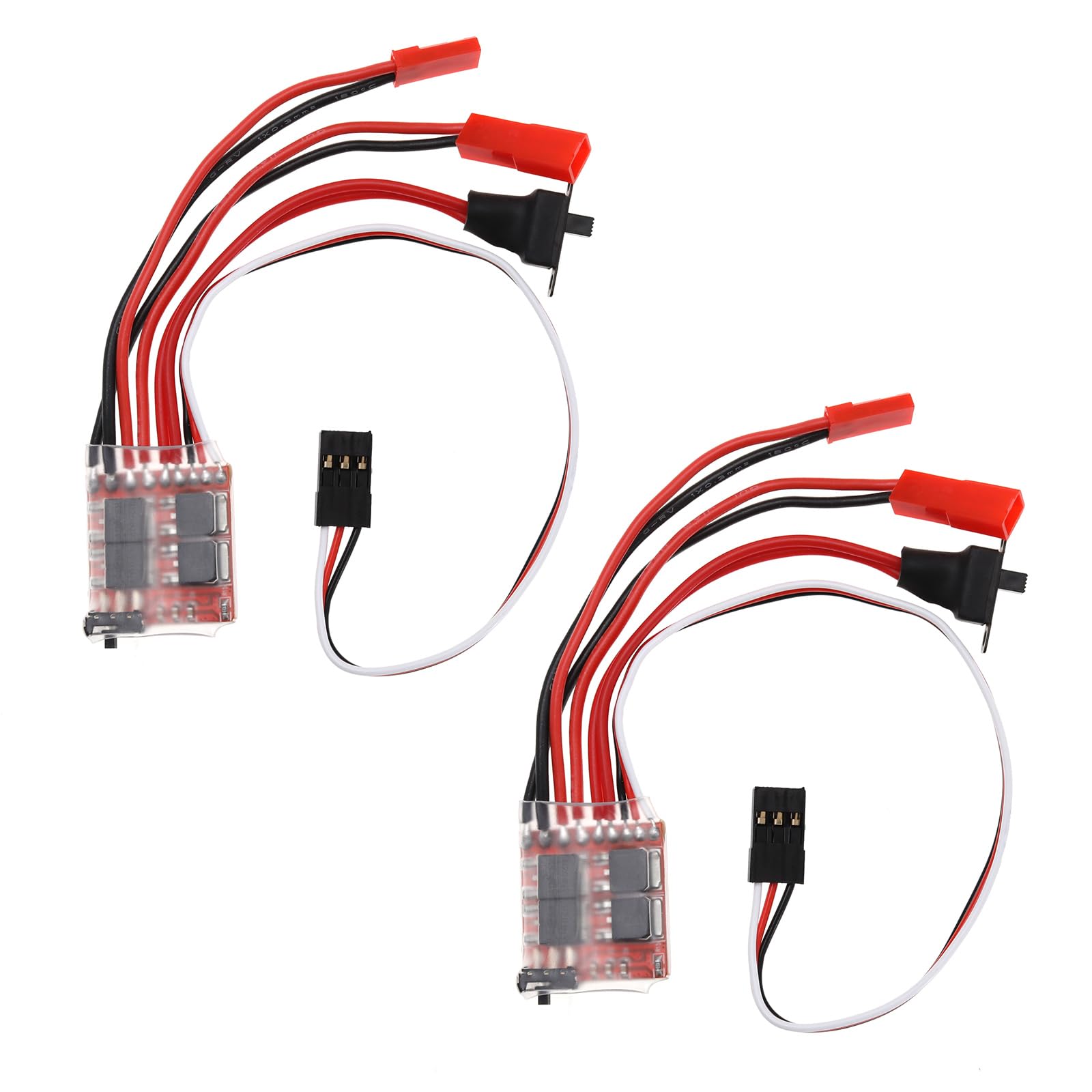 YINETTECH 2Pcs Miniature Brushed ESC Controller Compatible with 130/180/260/280/380 Brush Motors Micro Wire Drawing ESC Controllers 4.8V-8.4V