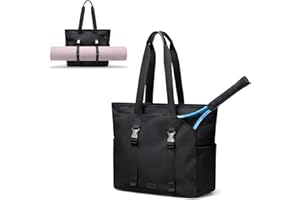 Tennis Tote Bag for Women with Yoga Mat Straps, Racket Holder Bags, 24L Lightweight Sports Bag with Wet Pocket
