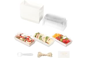 100 Pack Small Charcuterie Boxes with Clear Lids and Stickers - To Go Paper Mini Charcuterie Box, Food Containers, 7Inch Dess