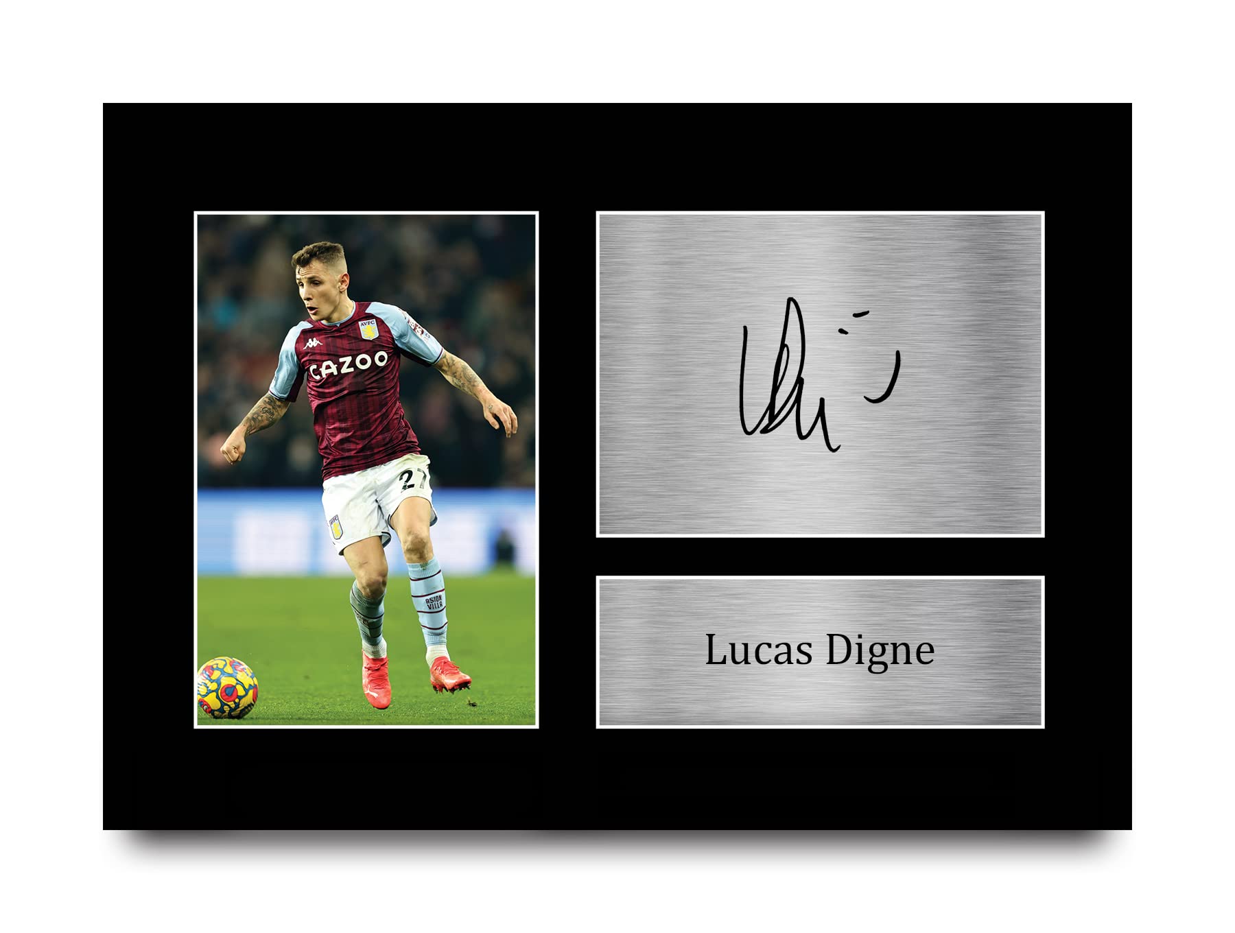 HWC Trading A4 Lucas Digne Aston Villa Gifts Printed Signed Autograph Picture for Football Fans and Supporters