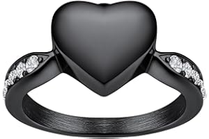 RICHSTEEL Stainless Steel Heart/Claddagh Cremation Urn Ring for Ashes for Women Waterproof Locket Rings Memorial Jewelry(with Gift Box)