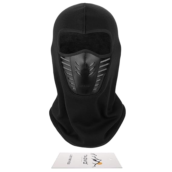 Tagvo Warmsturmhaube Gesichtsmaske mit atmungsaktivem Mesh-Silikon-Panel, Winter Fleece-Nackenwärmer Winddicht, Fit-Helm Hut 
