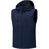 GGleaf Men's Softshell Vest Windproof Lightweight Golf Vest Outerwear with Pockets, Sleeveless Jacket for Sports