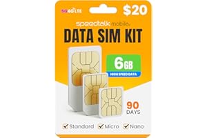 SpeedTalk Mobile 6 GB High Speed Prepaid SIM Card for 30 Days | 5G 4G LTE Data for iOS Android Smart Phones | 3 in 1 Simcard | USA Nationwide Coverage | No Talk & Text