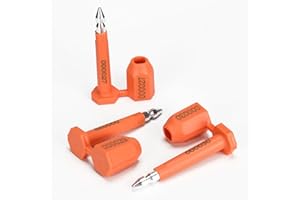 LeadSeals 20PCS Long Bolt High Security Shipping Container Seals with Print Progressive Numbering Tamper Proof Seals for Cargo Containers, Trucks, Trailers ISO 17712 Certified (Orange)