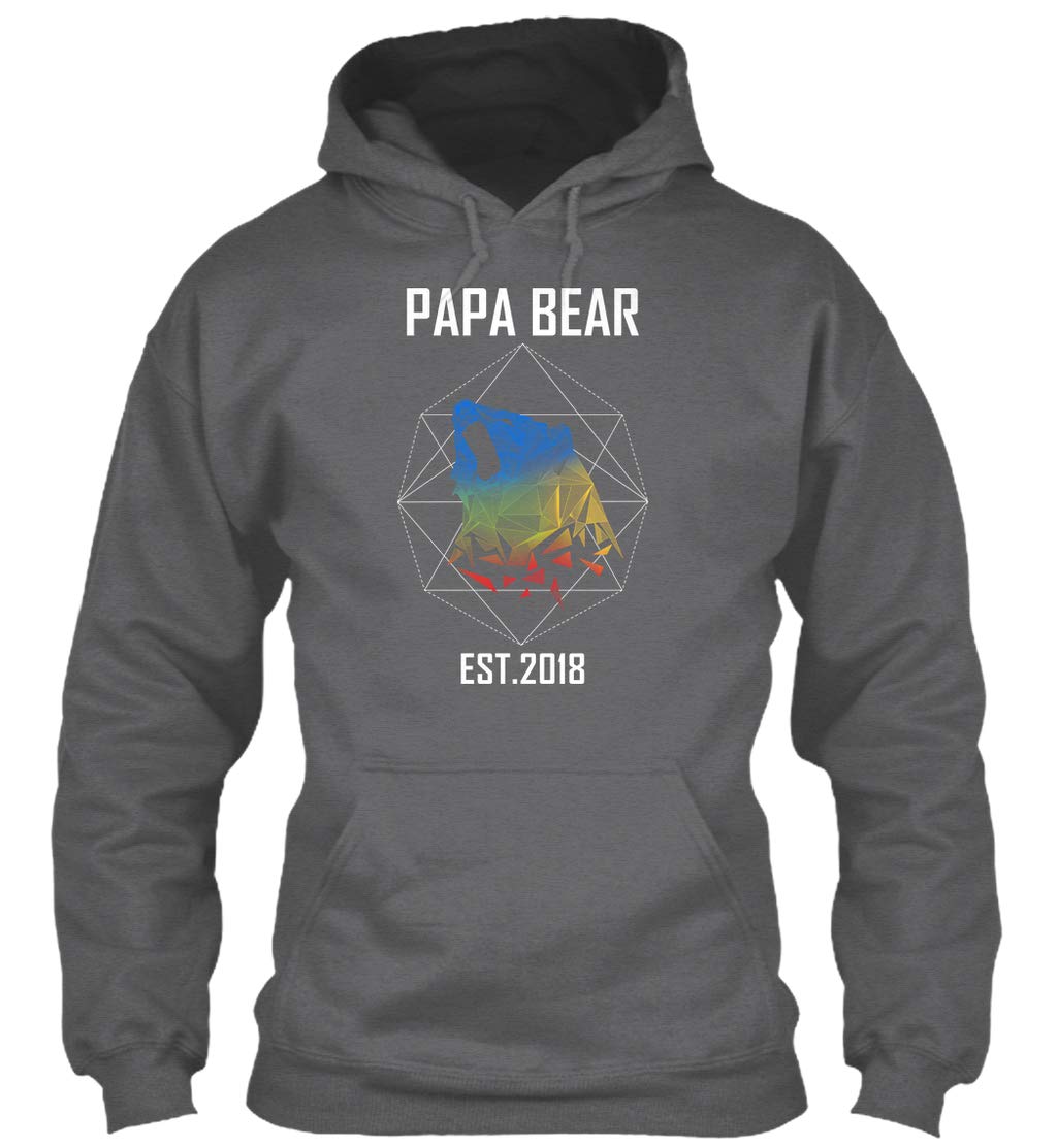 Papa Bear Est 2018 Geometric Dad 8oz Heavy Blend T Shirt