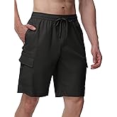 TBMPOY Men's Cargo Shorts Casual Work Cotton Drawstring Elastic Waist Stretch Summer Short for Men with 5 Pockets