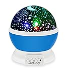 Night Lighting Lamp [ 4 LED Beads, 3 Model Light, 4.9 FT (1.5 M) USB Cord ] Romantic Rotating Cosmos Star Sky Moon Projector, Rotation Night Projection for Children Kids Bedroom (Blue