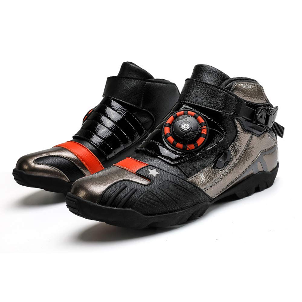 Mrdear Motorcycle Rider Shoes Mens Black Red Breathable Anti Slip