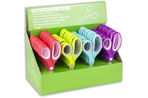 Potamish Kids Scissors Kids Scissors (32 Count Teacher Pack, Rounded-tip, 14.3CM) - 5.6’’ Soft Touch Blunt School Student Sci