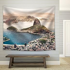 Sugarloaf Mountain in Rio De Janeiro, Brazil - Fabric Wall Tapestry Home Decor - 51x60 inches