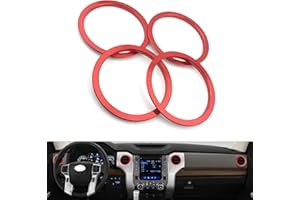 Lanyun Compatible with Tundra A/C Vent Ring Decoration Covers fit 2014 2015 2016 2017 2018 2019 2020 2021 Tundra a/c Outlet Vent Accessories red