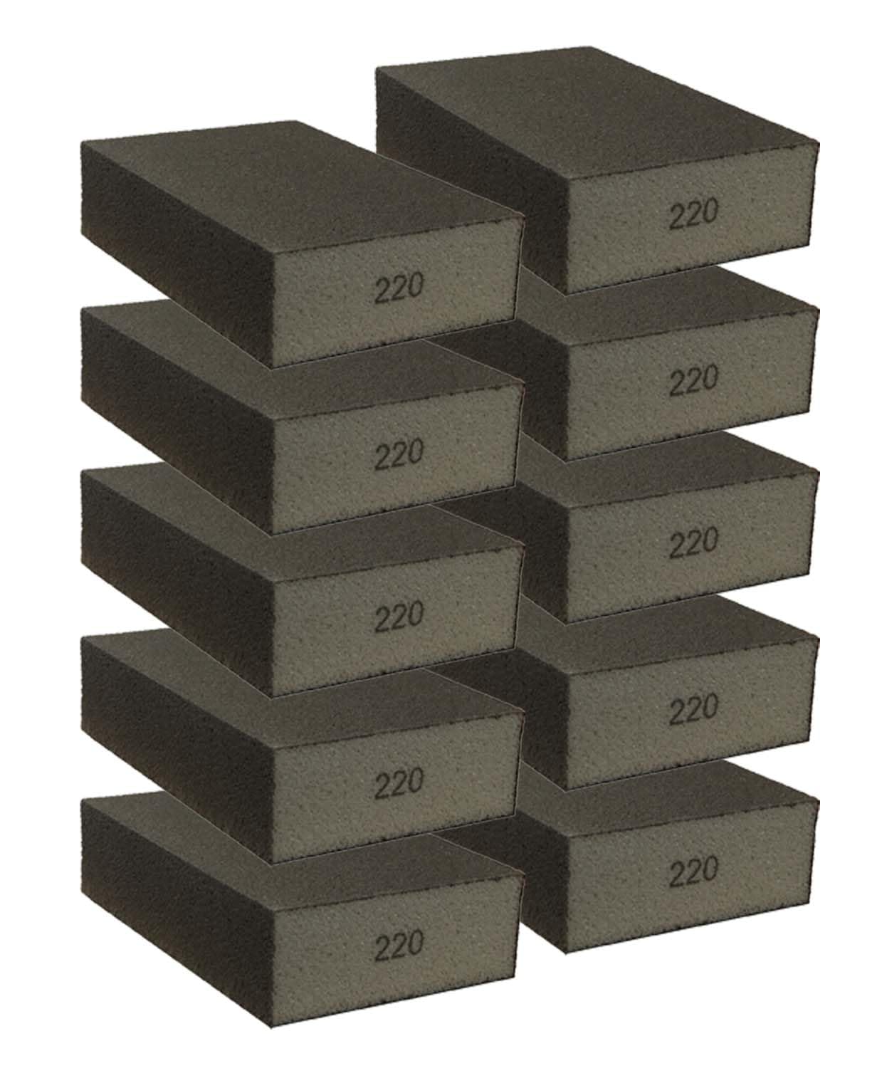 Pack of 10 Sanding Sponge Various Grits (Grain 220)