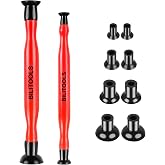 BILITOOLS 2PCS Valve Lapping Tool Kit, Valve Grinding Tool, 8 Spare Cups | 4 Sizes: 0.6", 0.8", 1.1" &amp; 1.4", 2 Solid Wood Handles, Synthetic Rubber Cups for Automotive, Motorcycle &amp; Small Engines