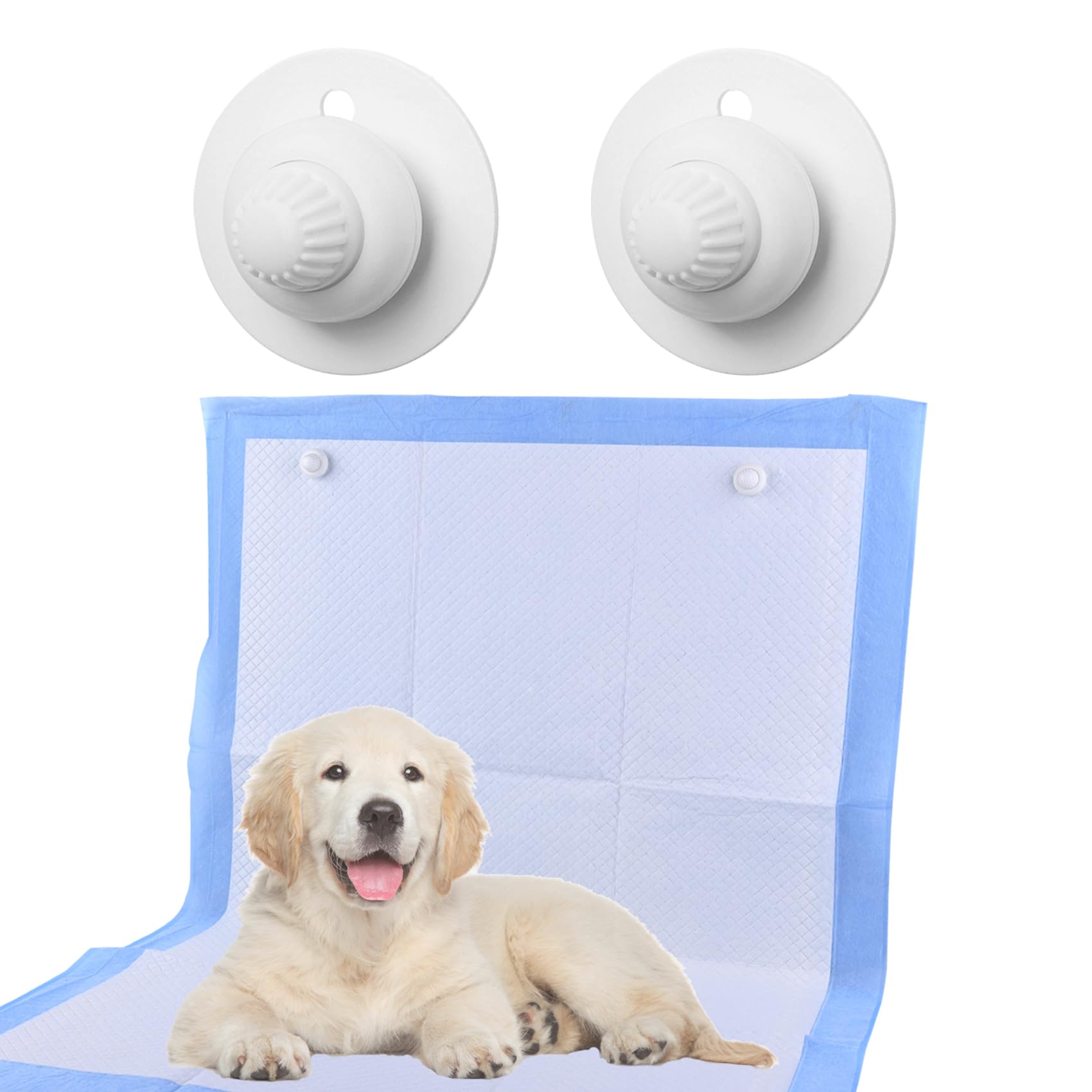 Photo 1 of 2 Pack Pee Pad Holder for Leg Lifting Dogs, Self Adhesive Wee Wee Pad Clips, Pin in Pad on Wall to Protect from Messing Up Wall, Floor, Furniture, Work for Puppy Urine Training