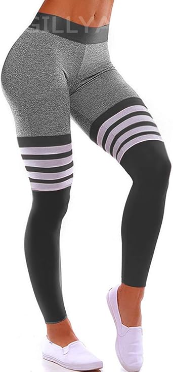 striped workout leggings