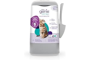 Litter Genie Easy Roll Pail – Includes a 6-Month, Long Lasting cat Litter Bags Refill, Scoop, and Scoop Holder