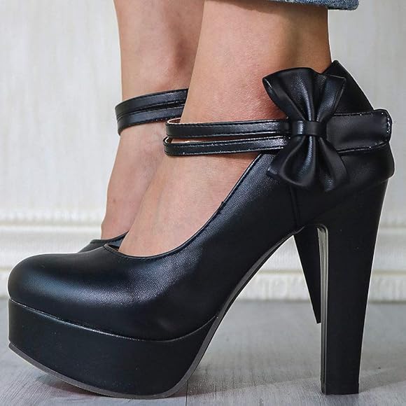black tie ankle heels