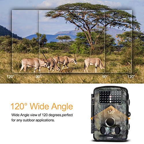 LESHP Game and Trail Camera 12MP 1080P HD With Time Lapse 65ft 120° Wide Angle Infrared Night Vision 42pcs IR LEDs Waterproof IP66 2.4" LCD Screen Scouting Camera Deer Camera Digital Surveillance - Thumbnail 5