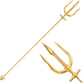 Udekit Metal Trident Spear Cosplay Costume, 3-pronged Poseidon Weapon for Adult Halloween