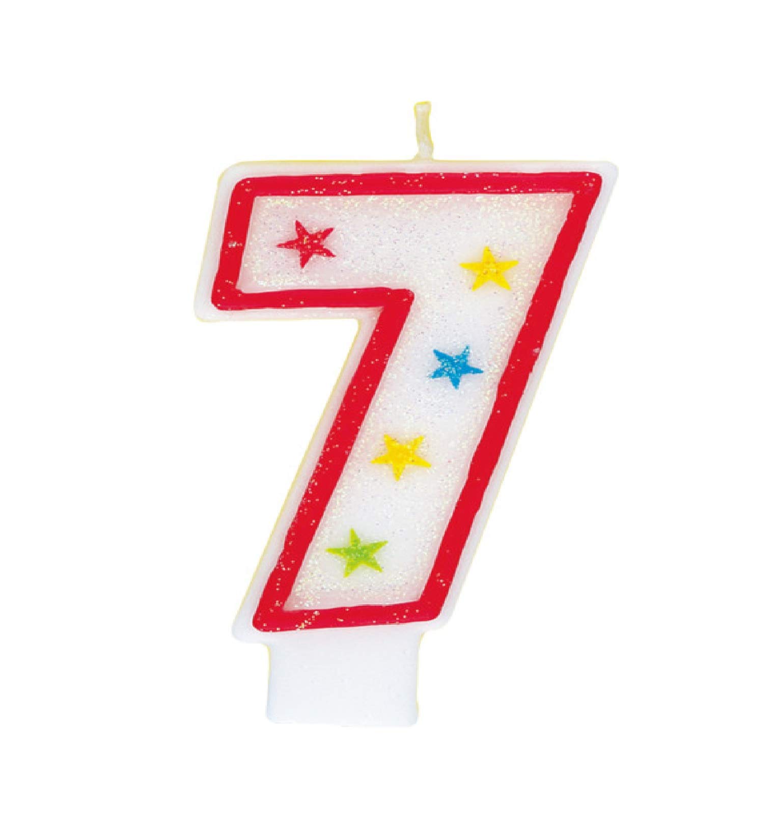 Multicolor Number 7 Glitter Birthday Candle (19cm) 1 Count - Vibrant Celebration Candle for Any Events
