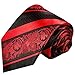 Red and Black Silk Tie and Pocket Square Paul Malone Red Line