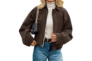 kipfall Womens Faux Suede Jackets Fall Fashion Outfits Coat Winter Clothes Open Front Cropped Jacket