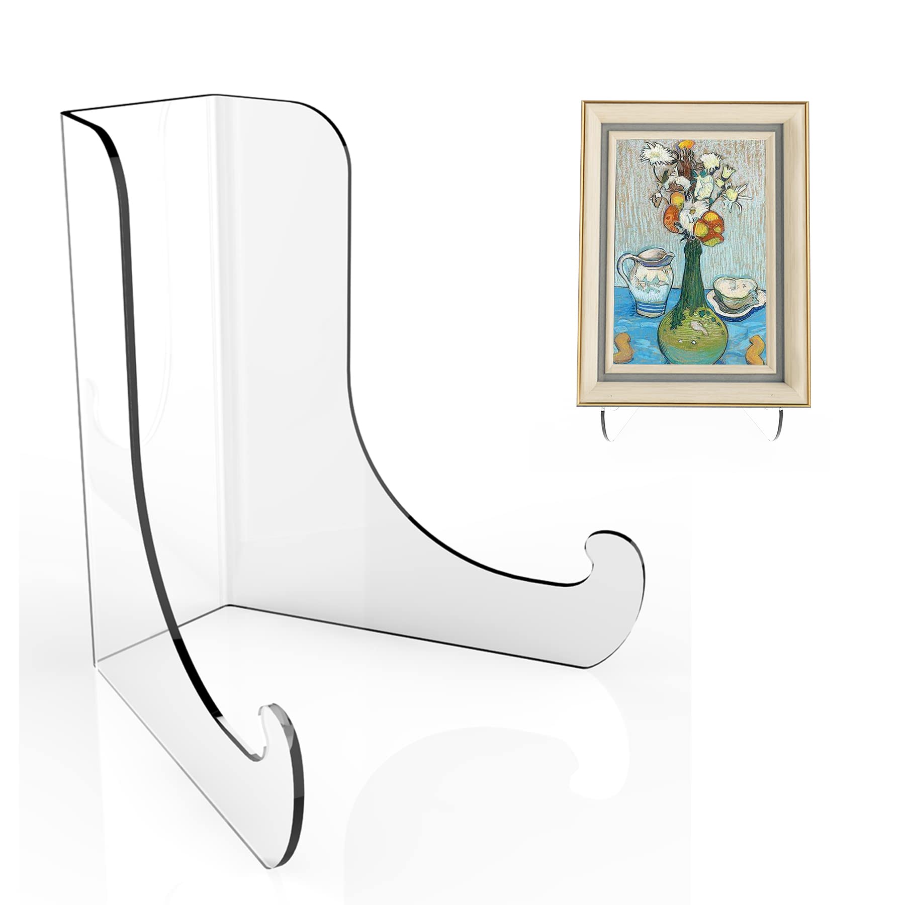 Photo 1 of Boloyo Flat Back Acrylic Plate Display Stand , 3 Inch 2PC Clear Acrylic Display Holder Easel Base for Home Office Kitchen School Art Display