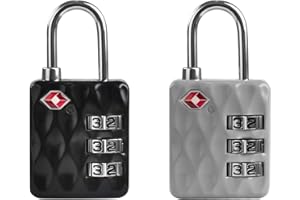 UP Security Luggage Locks TSA Approved, Combo Lock for Gym Locker, 3 Digit Combination Padlock, Small Padlock for Outdoor Use