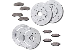 ACINOPARTS Front and Rear Disc Rotors Ceramic Brake Pads Drilled and Slotted Brake Kit Replacement for Honda Odyssey 2005-2010