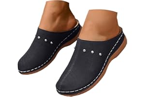 Women's Orthopedic Garden Clogs Breathable Mules Low Wedge Heel Lightweight Comfortable Platform Slip On Summer Sandals Close