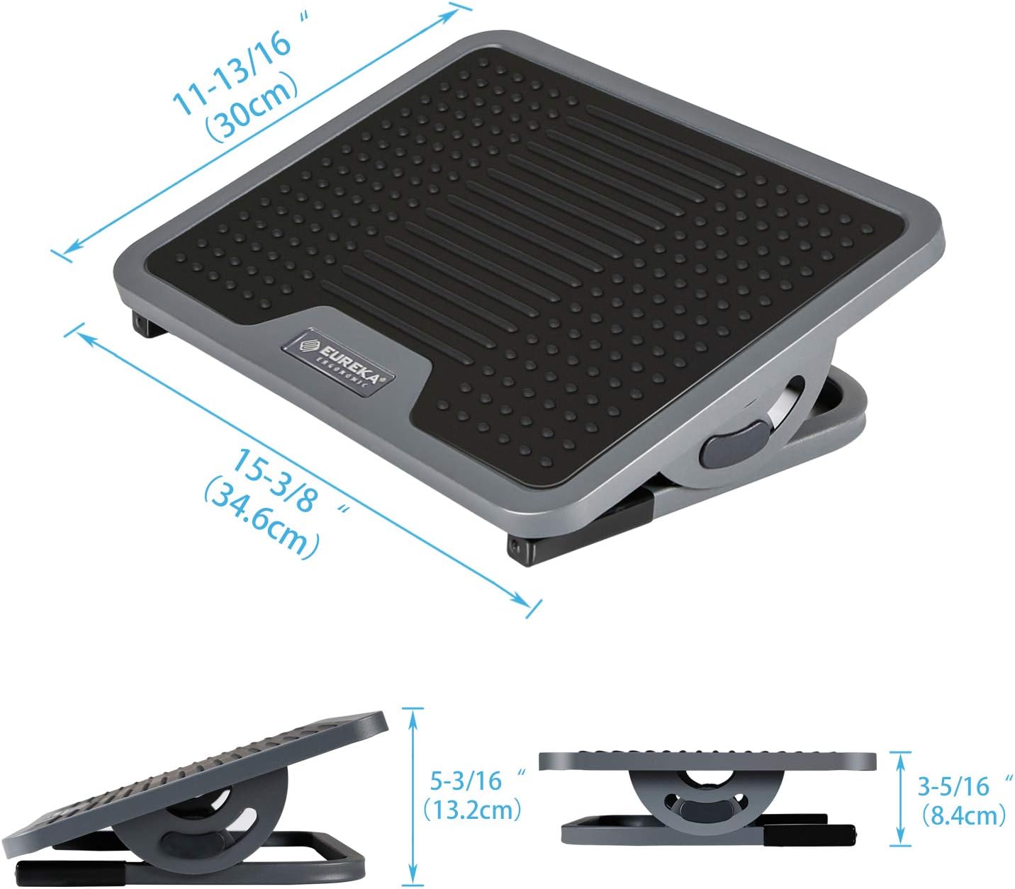 Eureka Ergonomic Tilt Adjustable Footrest with Massage Surface Under Desk, Black & Gray : Office Products