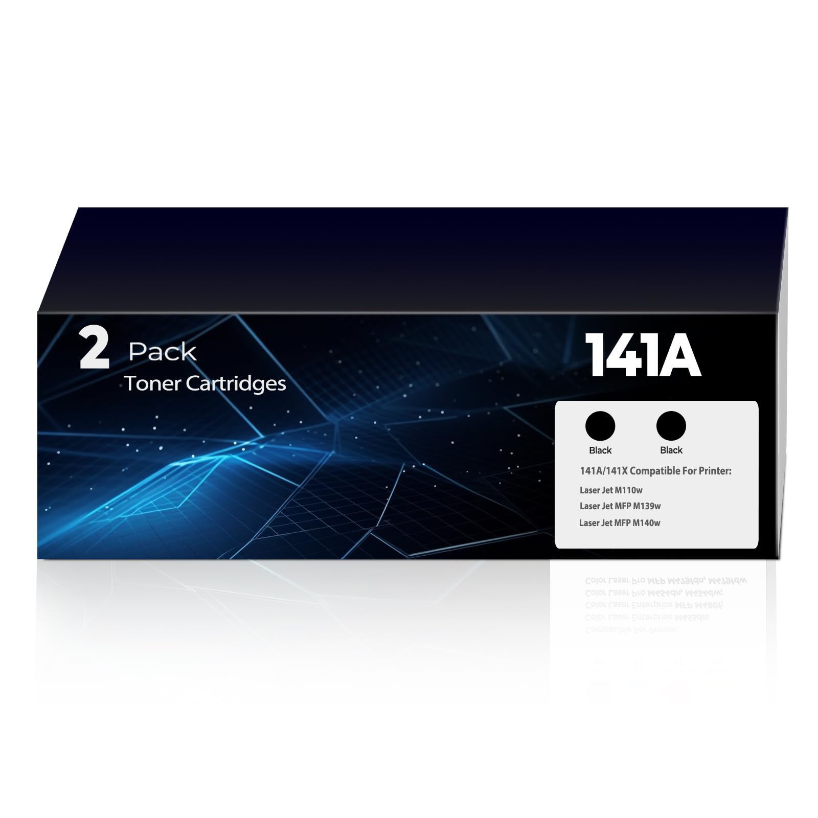Photo 1 of 141A Toner Cartridges 2 Black Replacement Pro M110w for HP 141A 141X Toner (with Chip) W1410A W1410X Works for MFP M140w M139(2 Black)