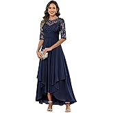 Skbue Chiffon Tea Length Mother of Bride Dresses Lace Appliques Ruffle A Line Wedding Guest Dress with Sleeve