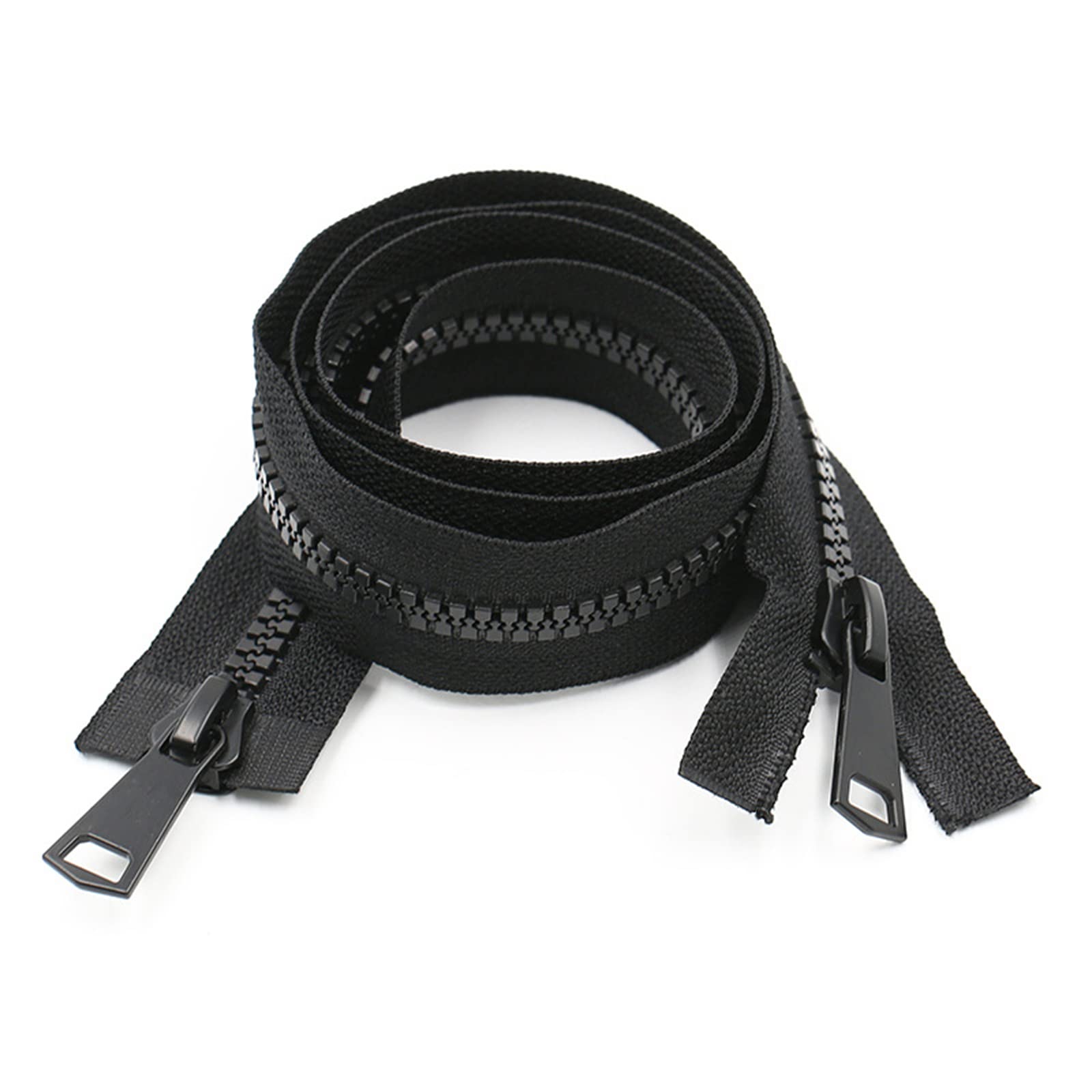 WANGCL 2pcs #8 36 Inch Two Way Separating Zipper Large Plastic Zipper for Sewing Coat Parka Down Jacket Heavy Duty Resin Zippers Bulk (90cm)