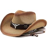 Women/Men Straw Cowboy Hats Western Cowgirl Hat Foldable Wide Brim Cowboy Hat Travel Vacation Beach Sun Hats