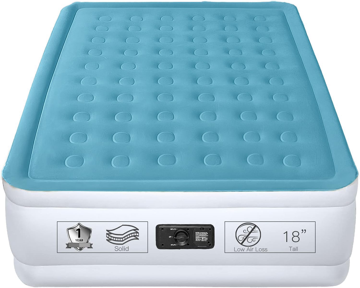Photo 1 of ***FOR PARTS ONLY/ NON-FUNCTIONAL*** YENING Full Size Air Mattress with Built in Pump Raised Double Blow up Bed Inflatable Camping Airbed Electric 18 Inch Tall Blue