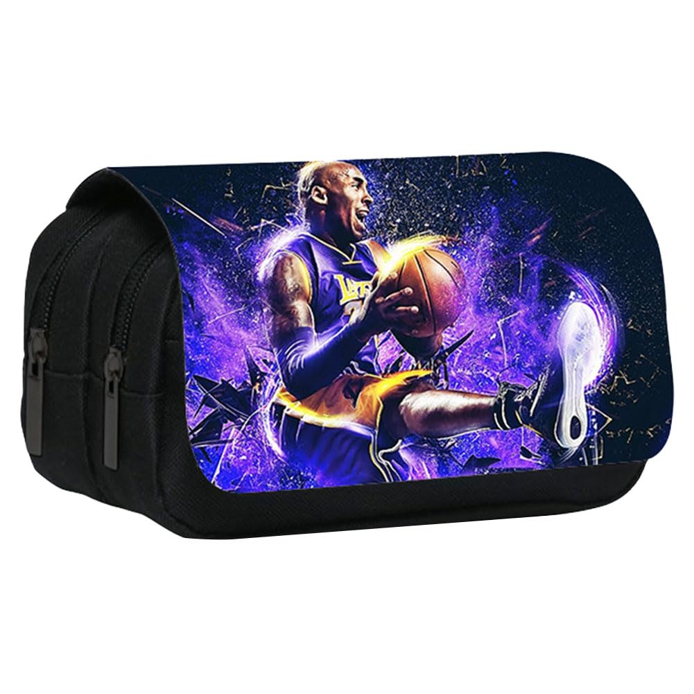 CXKPVFN 2024 European Cup Player Flap Pencil Case, Basketball Star Multi-Functional Stationery Case, Kids Football Design Zipped Pencil Case, Rectangular, Large Capacity
